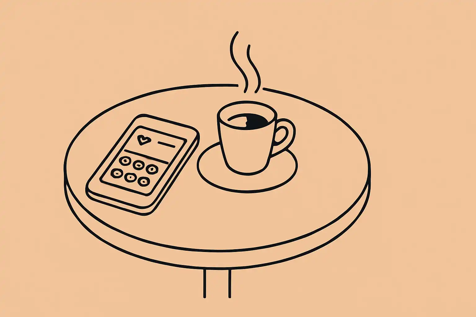Cellulaire montrant une passe fidélité wallet sur une table de restaurant
