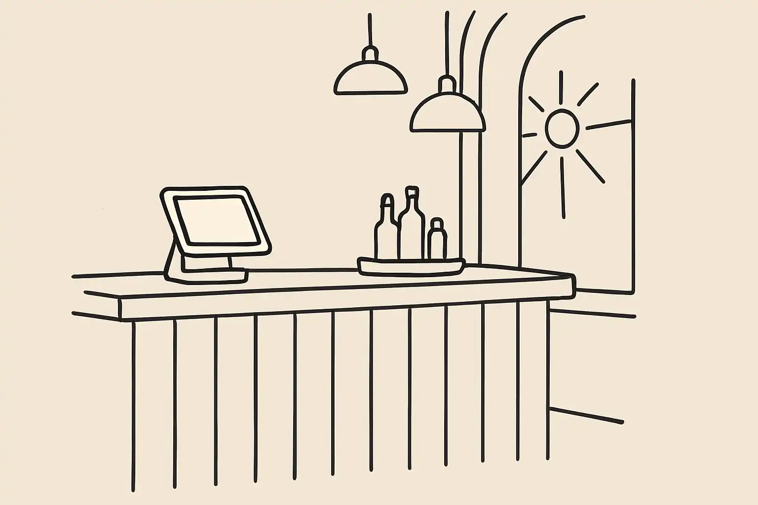 Système de caisse sur comptoir de restaurant indépendant au Québec