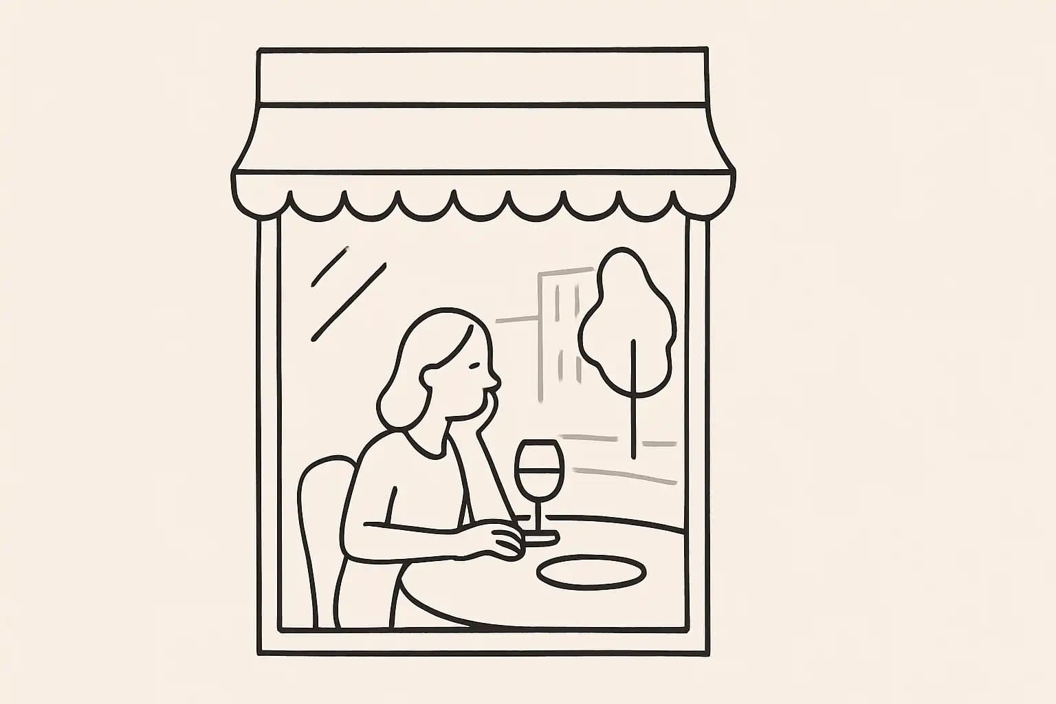 Vitrine de restaurant avec affichage bilingue conforme à la Loi 101
