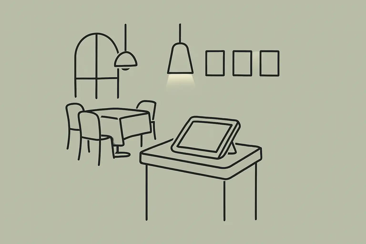 A restaurant host stand with a reservation book and warm lighting, representing guest data and privacy