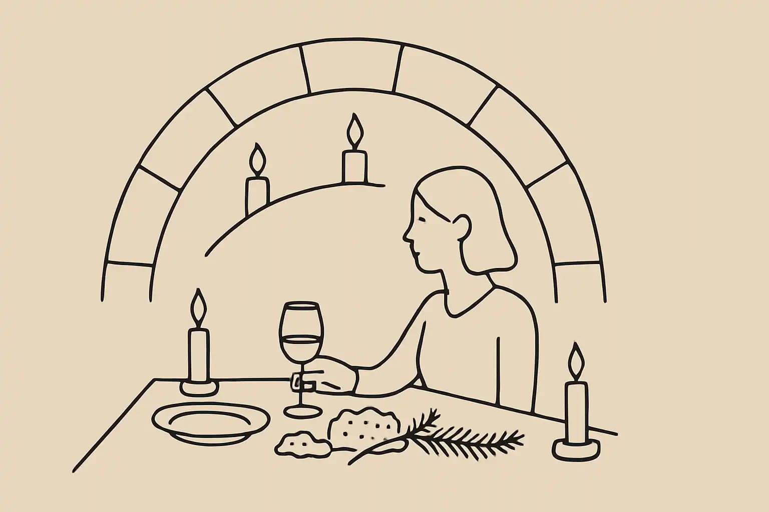 Voûtes en pierre du restaurant Tanière³ dans le Vieux-Québec, table intimiste éclairée par des bougies