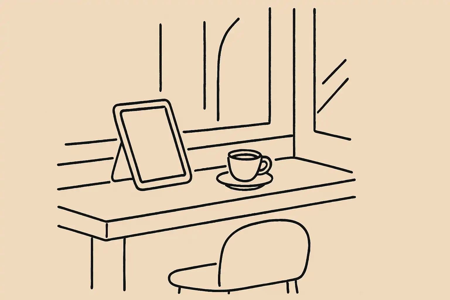 Tablette de gestion posée sur un comptoir de restaurant indépendant au Québec