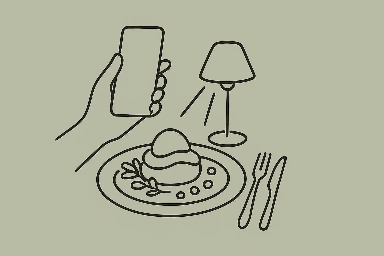 Prise de photo culinaire au cellulaire dans un restaurant indépendant