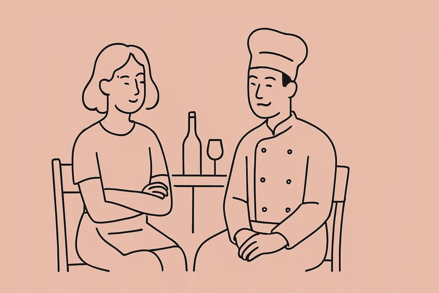 Équipe de restaurant indépendant en fin de service, salle et cuisine réunies