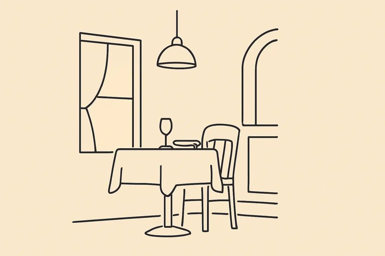 An empty reserved table in a warmly lit restaurant, set for a guest who never arrived
