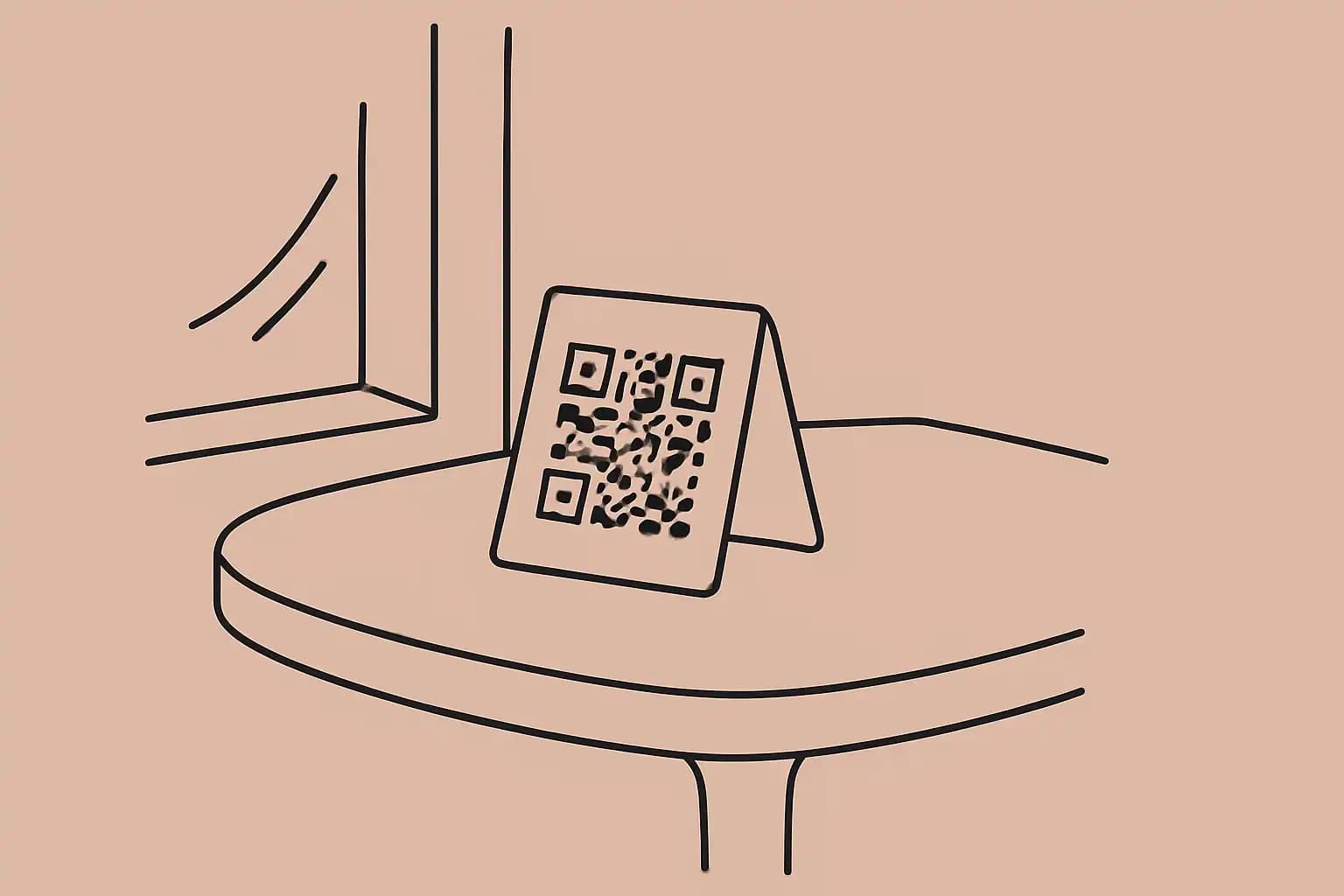 QR code table card on a restaurant table ready for guests to scan