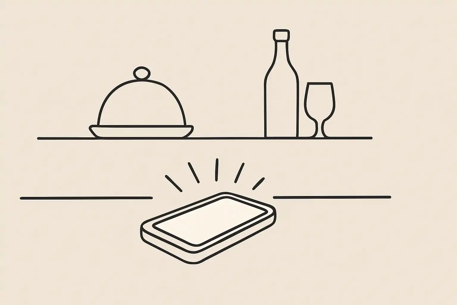 Phone on a restaurant counter showing a Google Business Profile listing