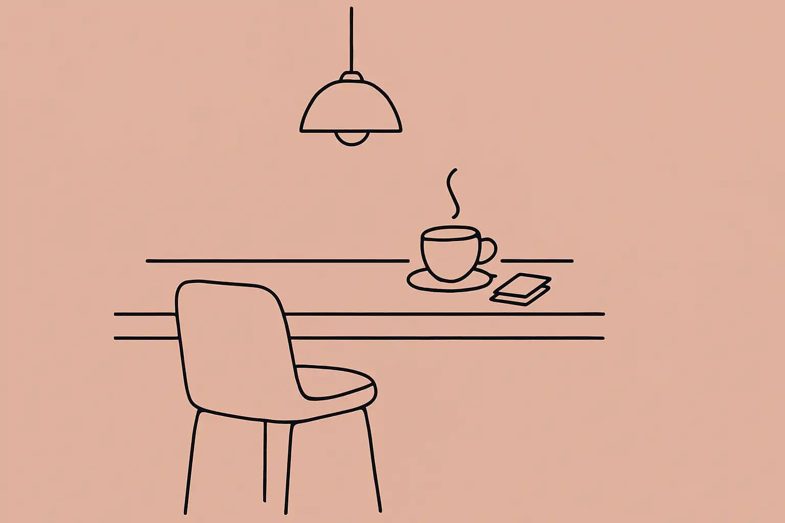 Comptoir de restaurant avec factures et café froid après le service