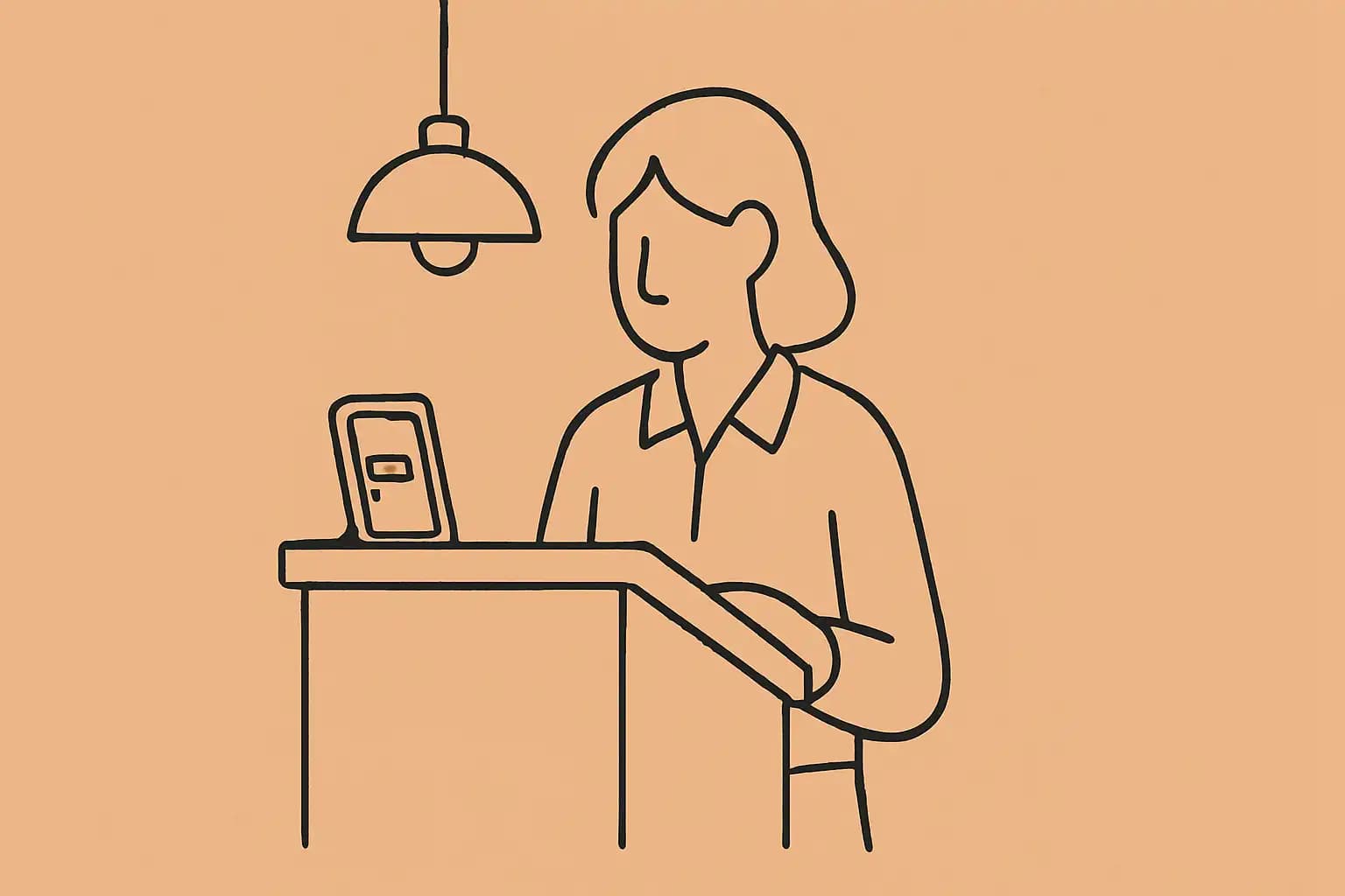 SMS marketing notification on a phone at an independent restaurant host stand