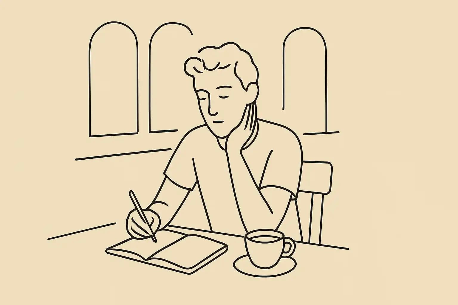 Proprietaire de restaurant independant qui consulte ses chiffres le matin avant le service