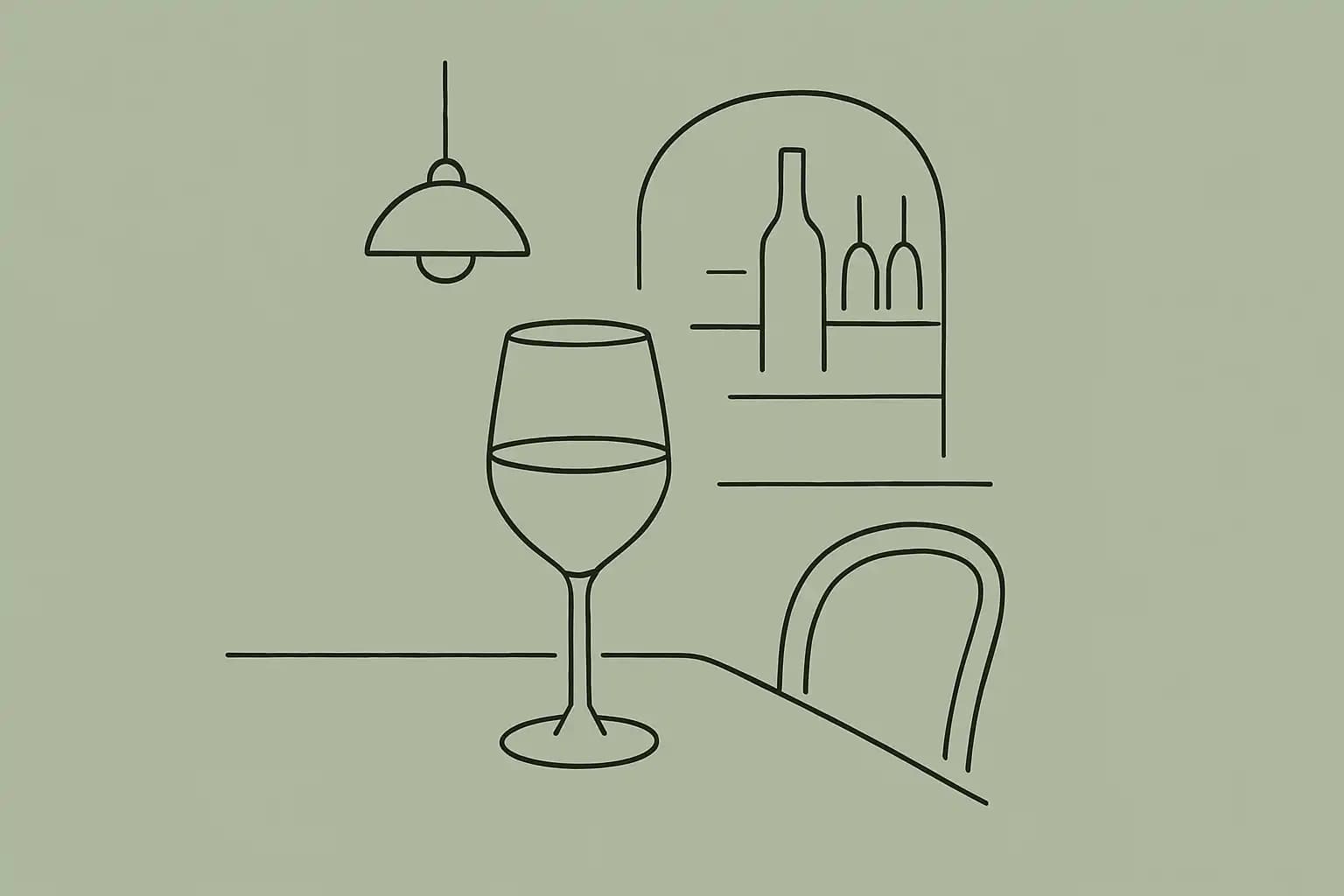 Ambiance intime d'un bar à vin indépendant, un verre sur le comptoir